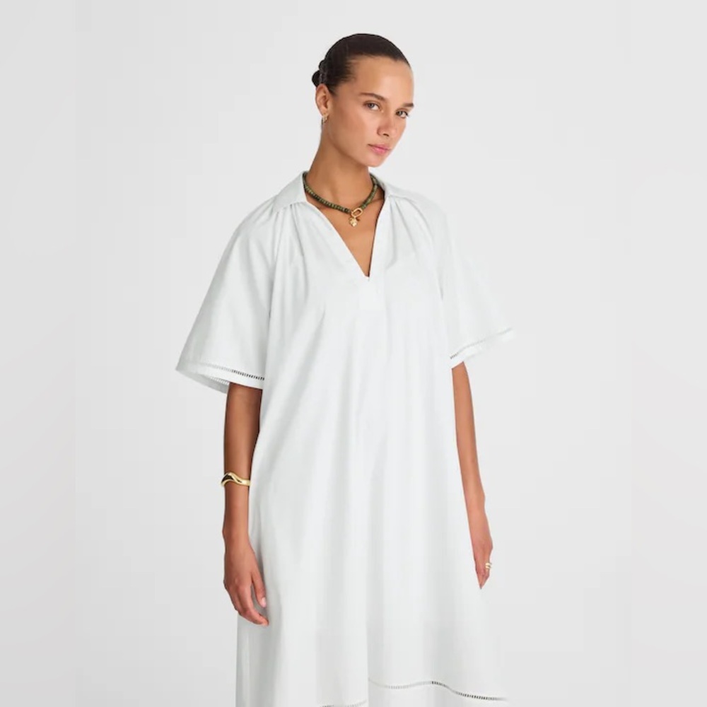 Madewell Poplin Splitneck Midi Shirtdress Size S - Picture 11 of 13